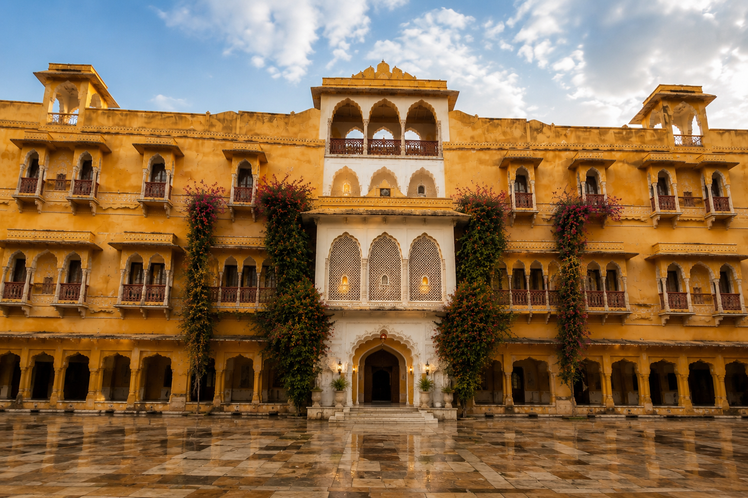 Ornate palace facade detail